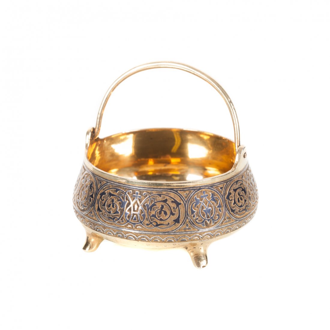Silver salt cellar. Makers mark of Vasilii Semenov. — image 1