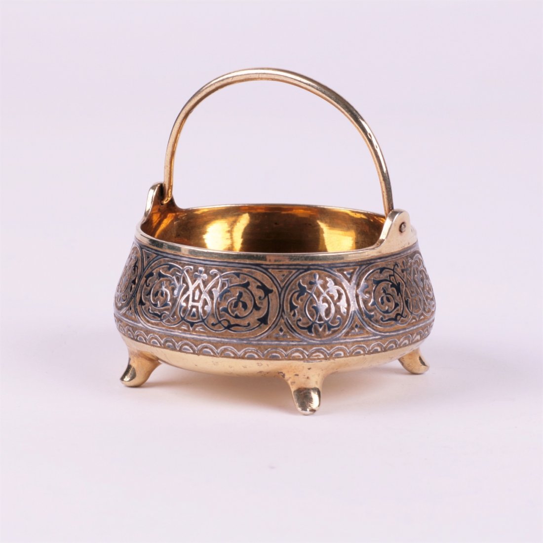 Silver salt cellar. Makers mark of Vasilii Semenov. — image 3
