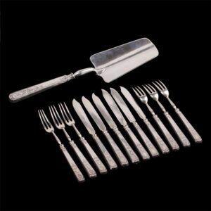 Faberge silver dessert serving set — image 1