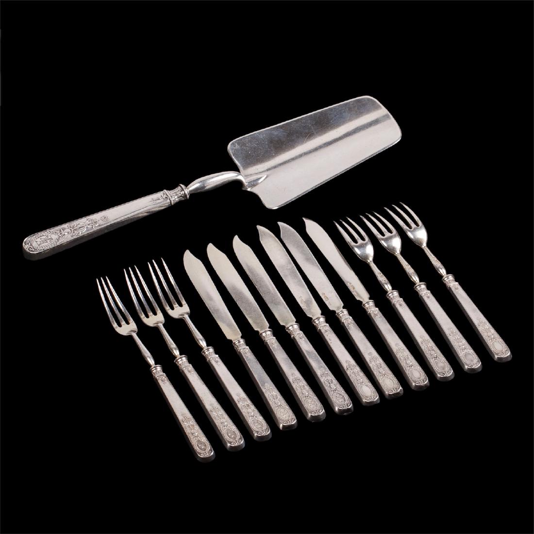 Faberge silver dessert serving set — image 1