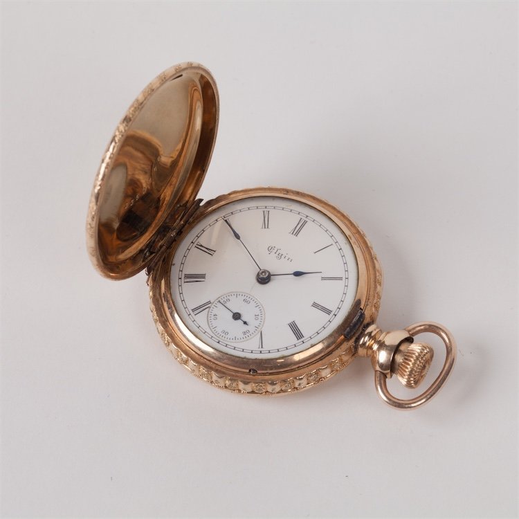 Gilded pocket watch "Elgin". — image 1