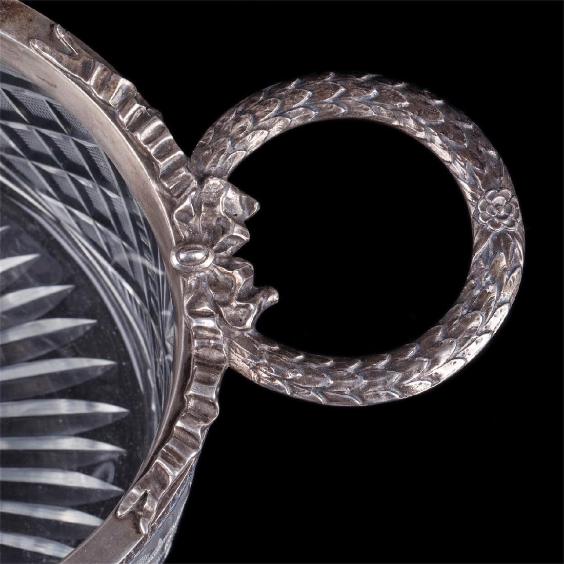 Grand Russian silver and cut-glass fruit bowl — image 2