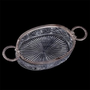 Grand Russian silver and cut-glass fruit bowl — image 3