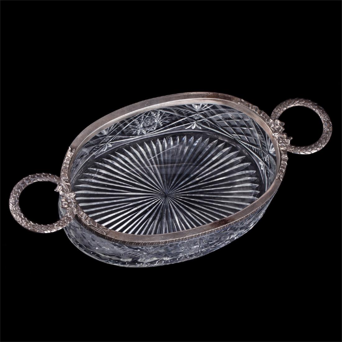 Grand Russian silver and cut-glass fruit bowl — image 3