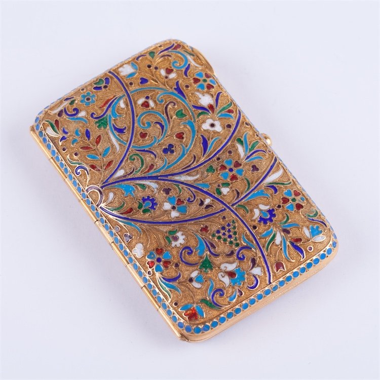 Russian enamel silver cigarette case. — image 2