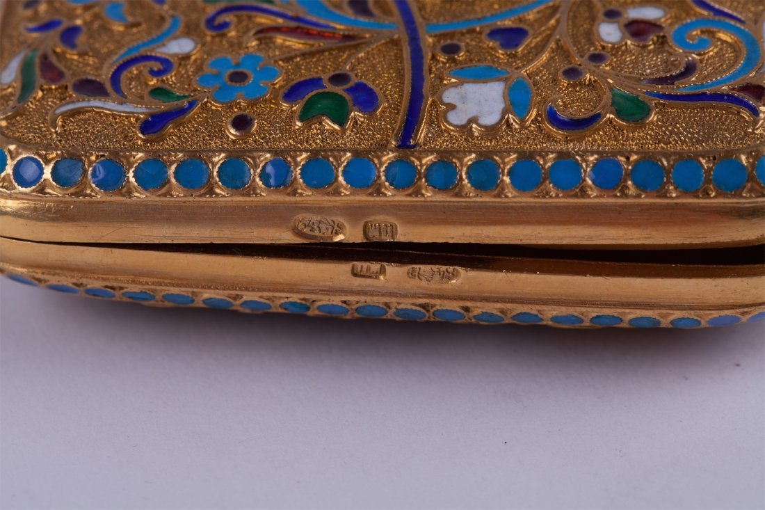 Russian enamel silver cigarette case. — image 4