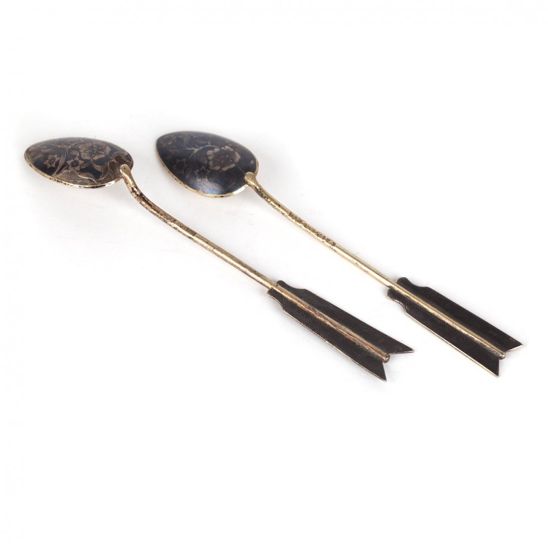 Set of two tea spoons. Ustug, middle of the 19th — image 1