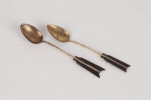 Set of two tea spoons. Ustug, middle of the 19th — image 2
