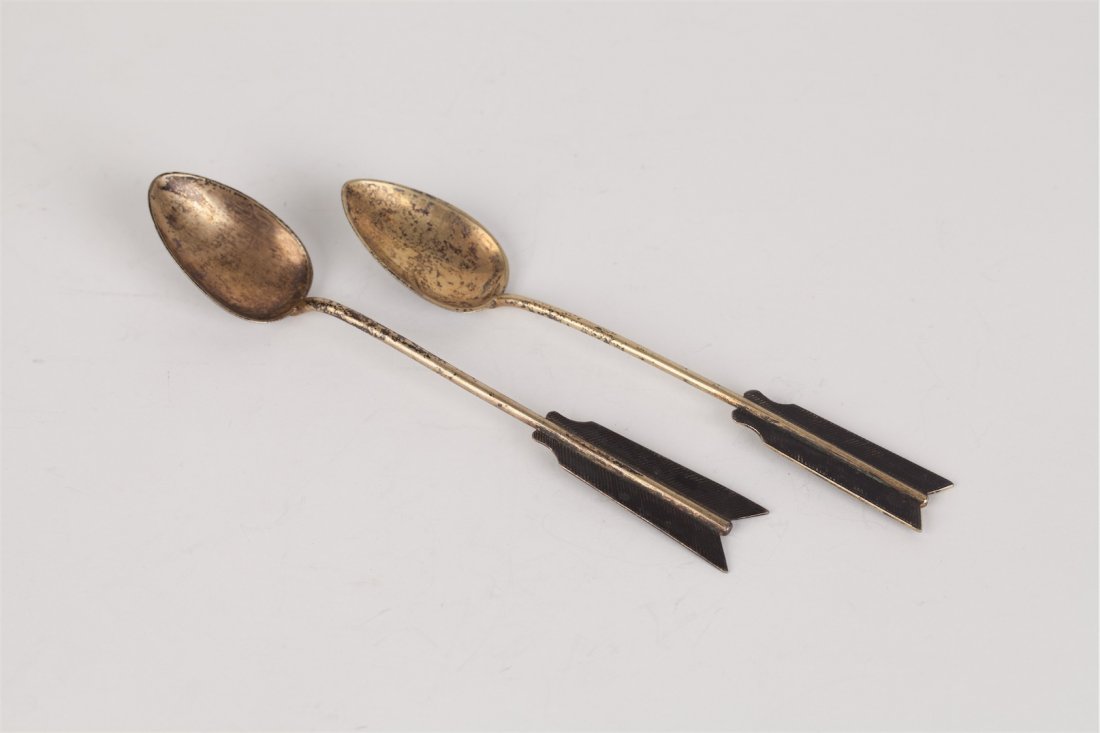 Set of two tea spoons. Ustug, middle of the 19th — image 2