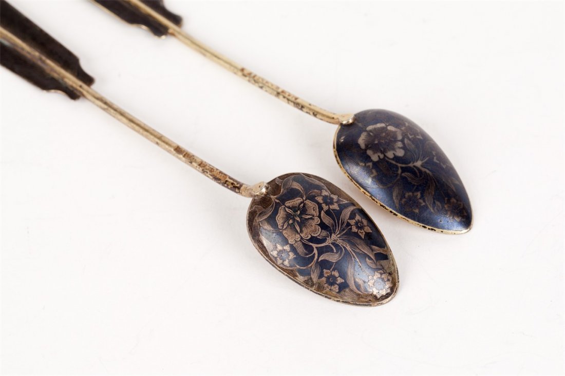 Set of two tea spoons. Ustug, middle of the 19th — image 3