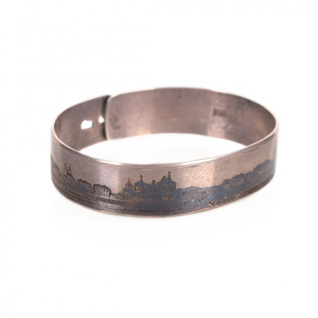 Silver bracelet with panoramic view of Velikii Ustug. — image 1