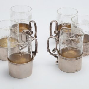 Six russian glass-holders by Faberge — image 1