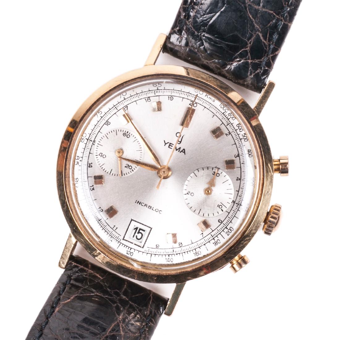 Yema 18K gold men's chronograph wristwatch with — image 1