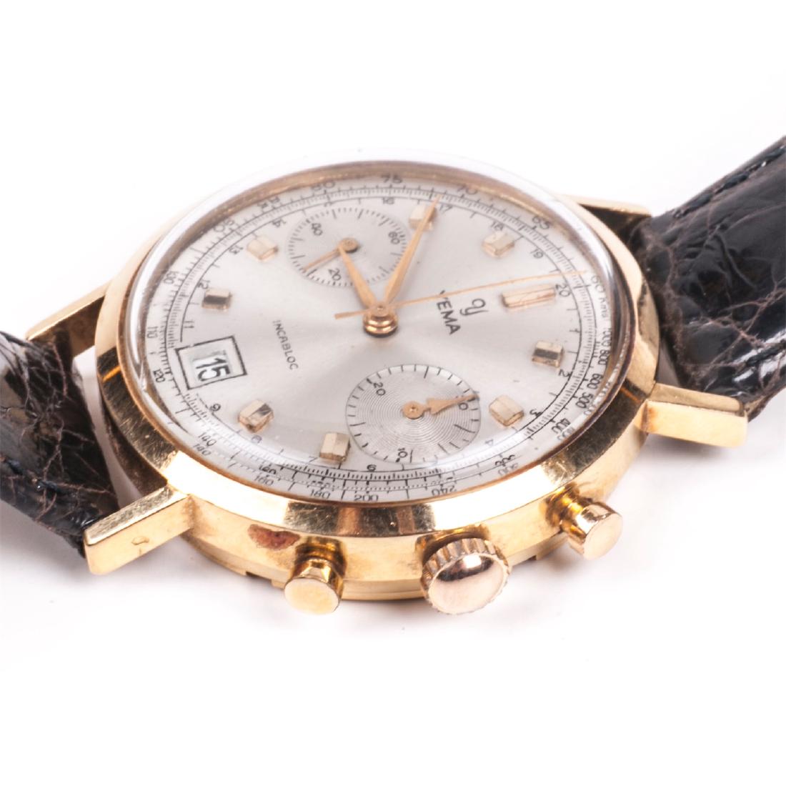 Yema 18K gold men's chronograph wristwatch with — image 3