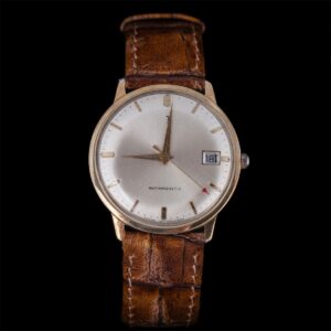 Junghans gold 585 mens wristwatch with calendar — image 1