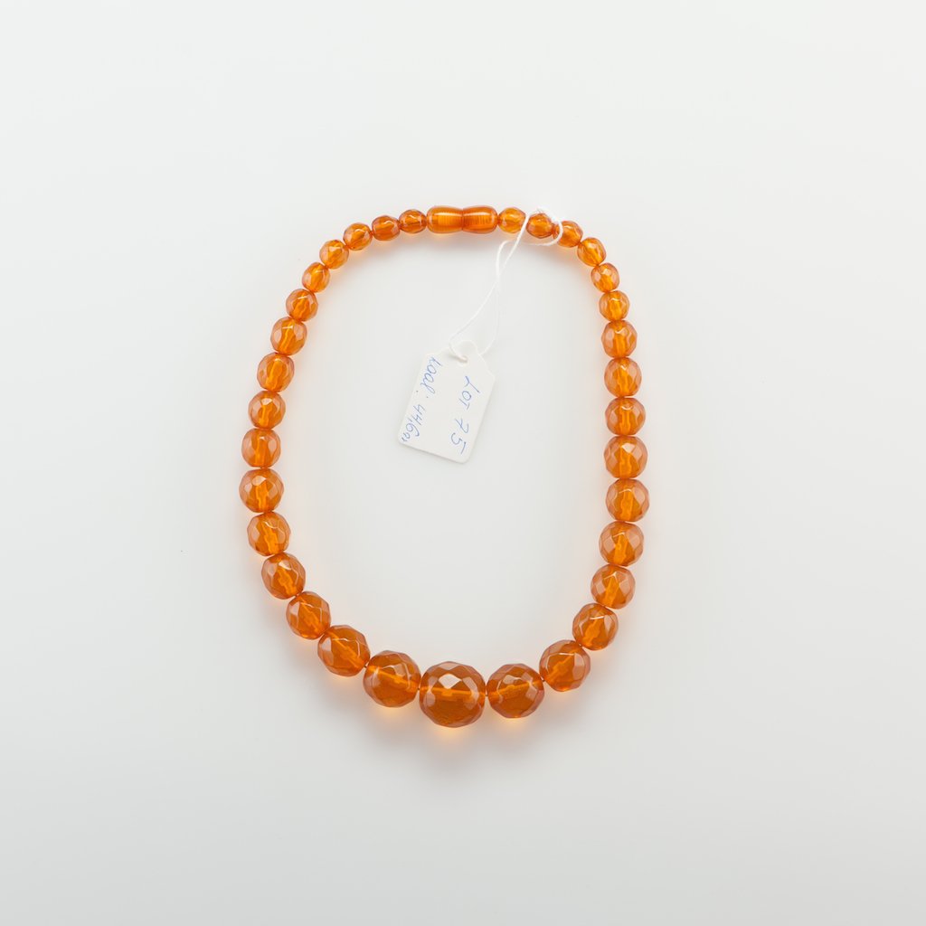 Natural Baltic Amber Honey necklace faceted. — image 3