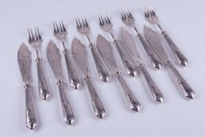 Russian silver set for fish. — image 1