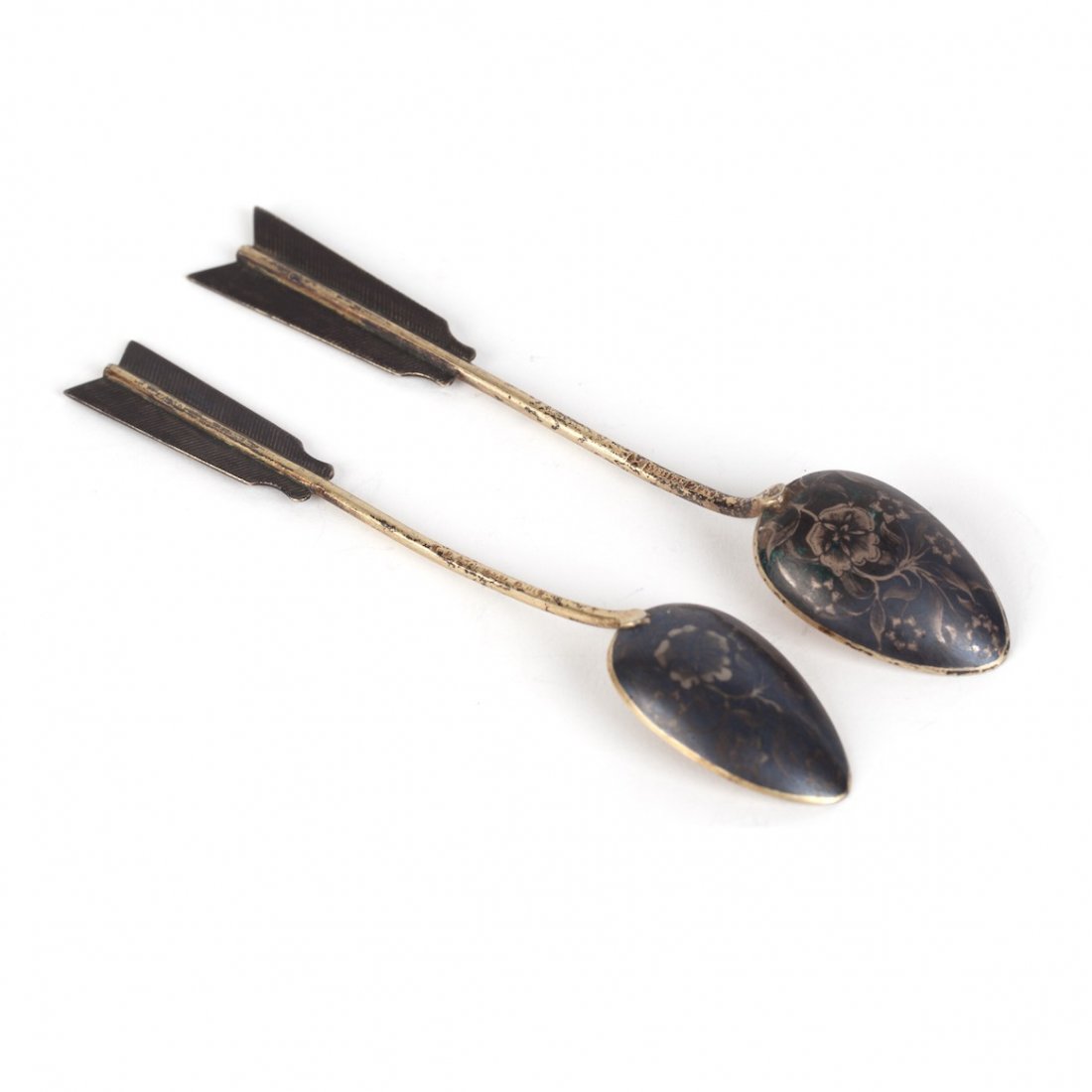 Set of two tea spoons. Ustug, middle of the 19th — image 1