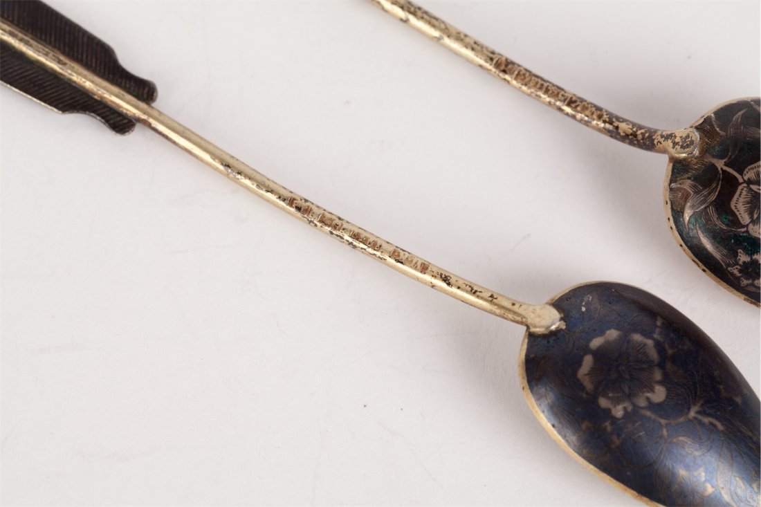 Set of two tea spoons. Ustug, middle of the 19th — image 2