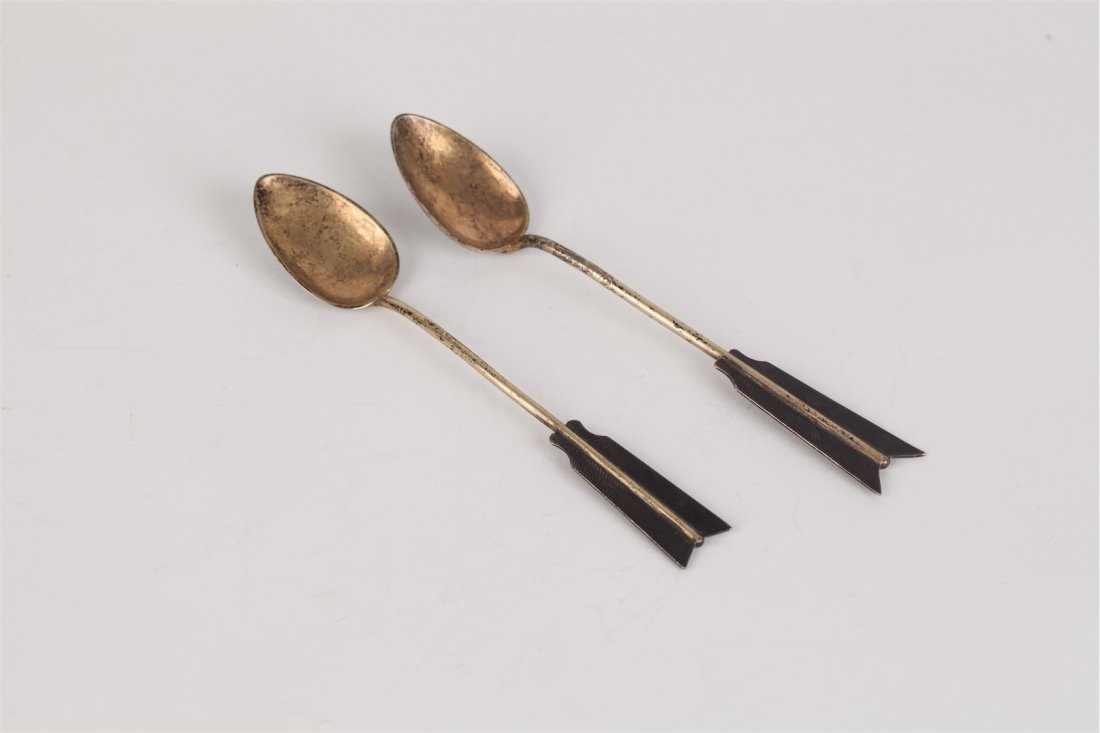 Set of two tea spoons. Ustug, middle of the 19th — image 3