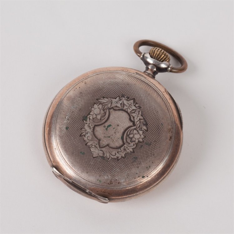 Silver pocket watch "Omega". — image 2
