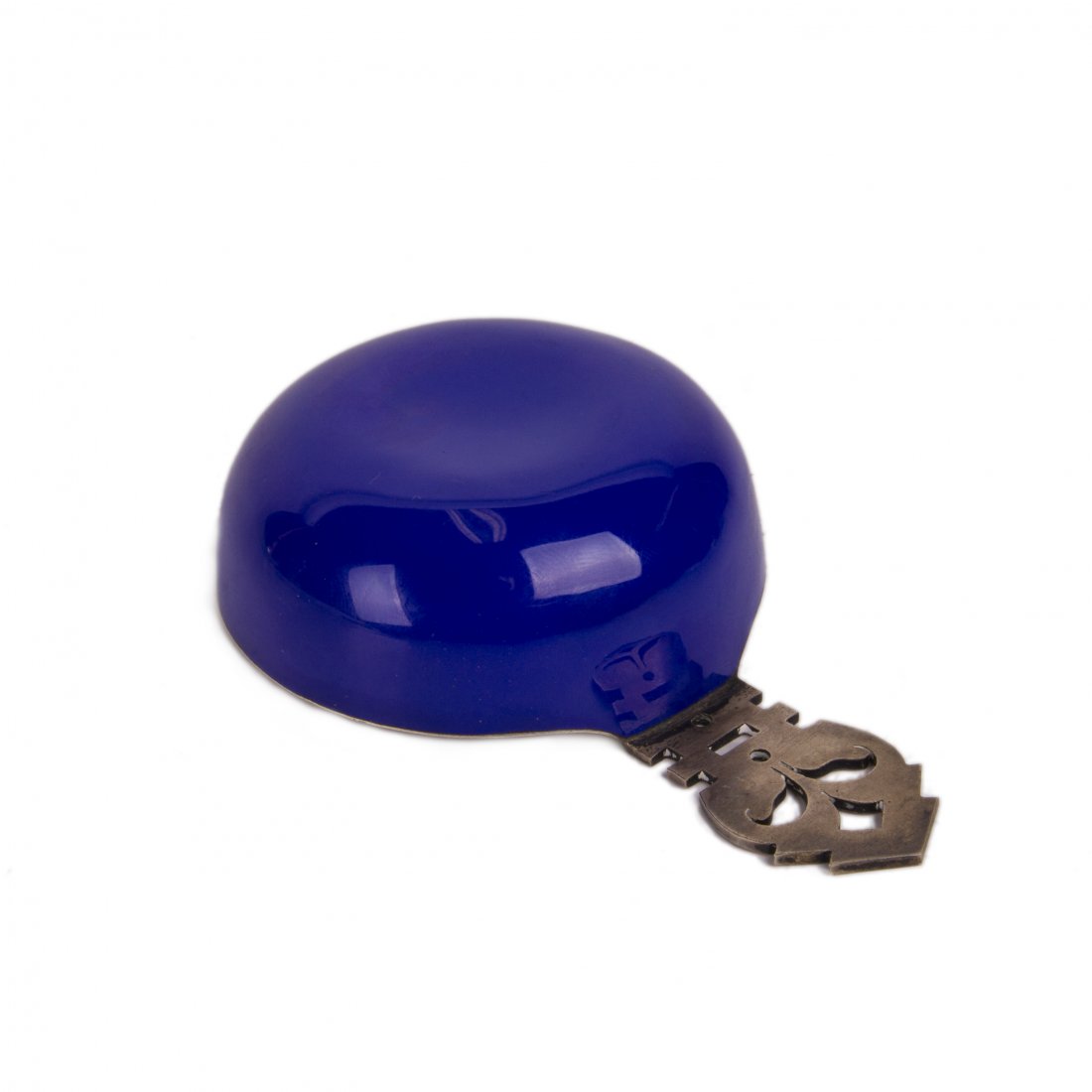 Small silver-gilt dark blue enamel kovsh — image 4