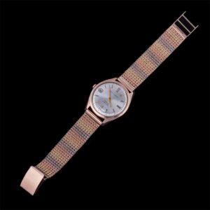 "Poljot" gold, 583 mens wristwatch with calendar — image 2