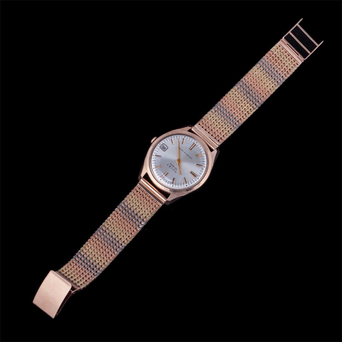 "Poljot" gold, 583 mens wristwatch with calendar — image 2