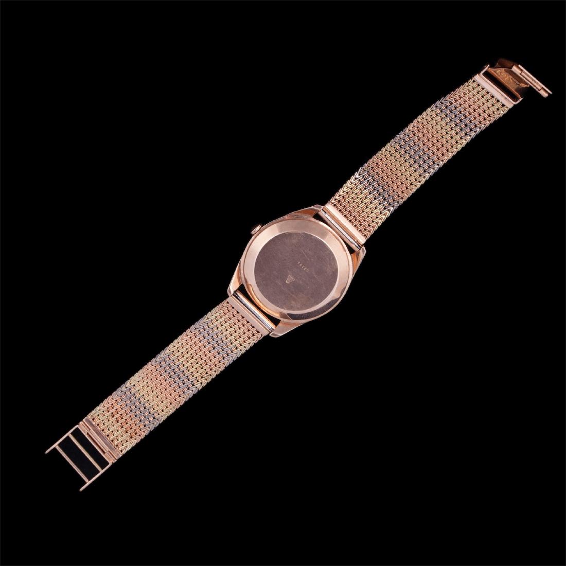 "Poljot" gold, 583 mens wristwatch with calendar — image 3