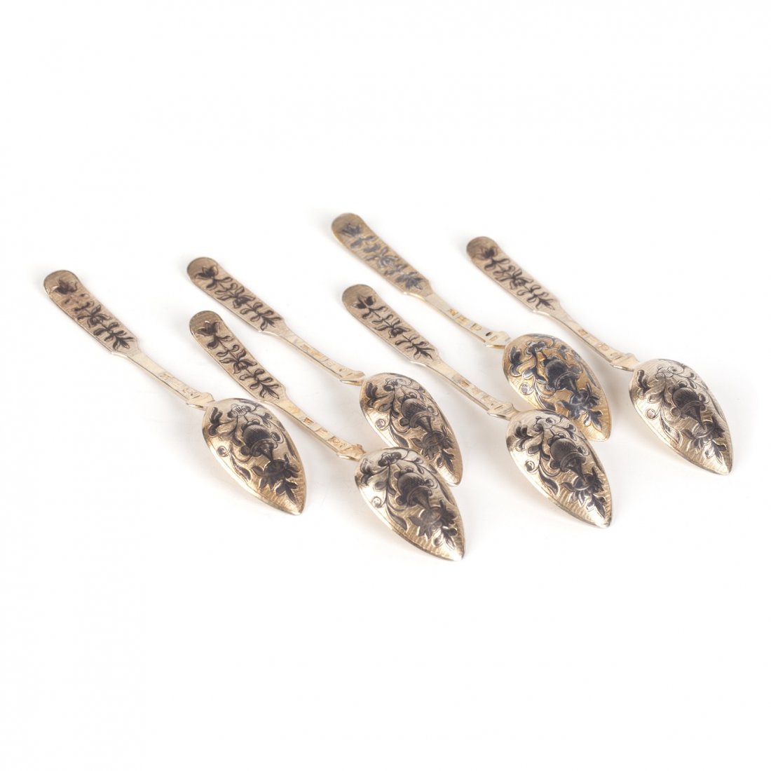Set of six tea spoons. 1838 yr. Moscow. — image 1