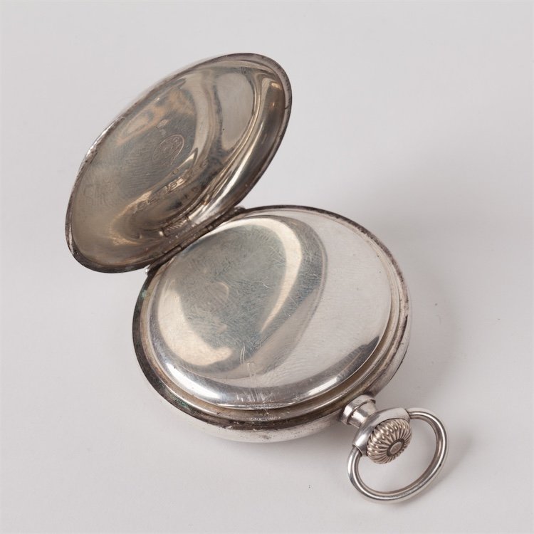Silver pocket watch "Omega". — image 2