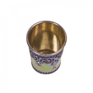 Unusual Russian silver-gilt and guilloche enamel beaker — image 3