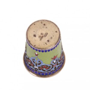 Unusual Russian silver-gilt and guilloche enamel beaker — image 4