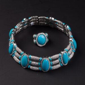 White gold necklace with ring. — image 1
