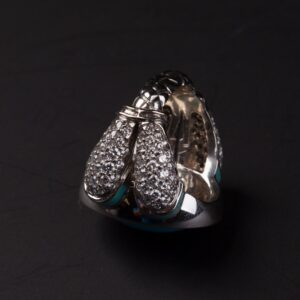 White gold necklace with ring. — image 3