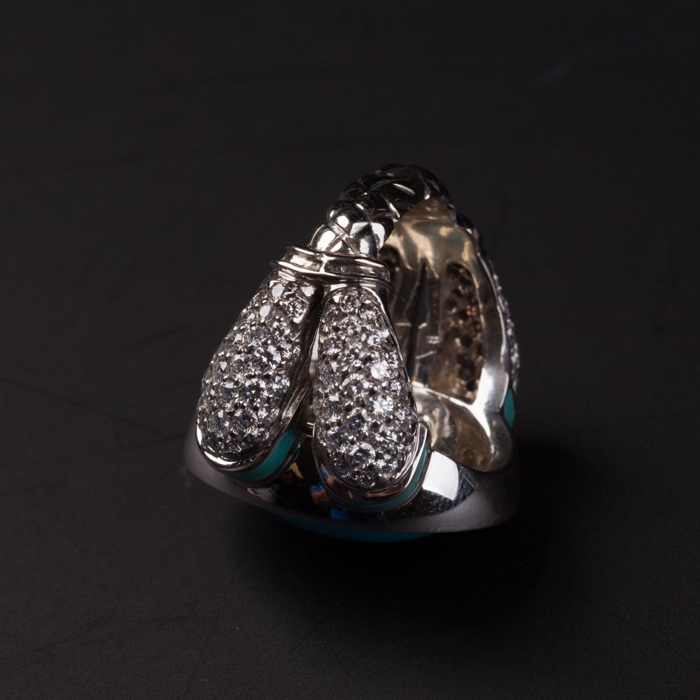 White gold necklace with ring. — image 3
