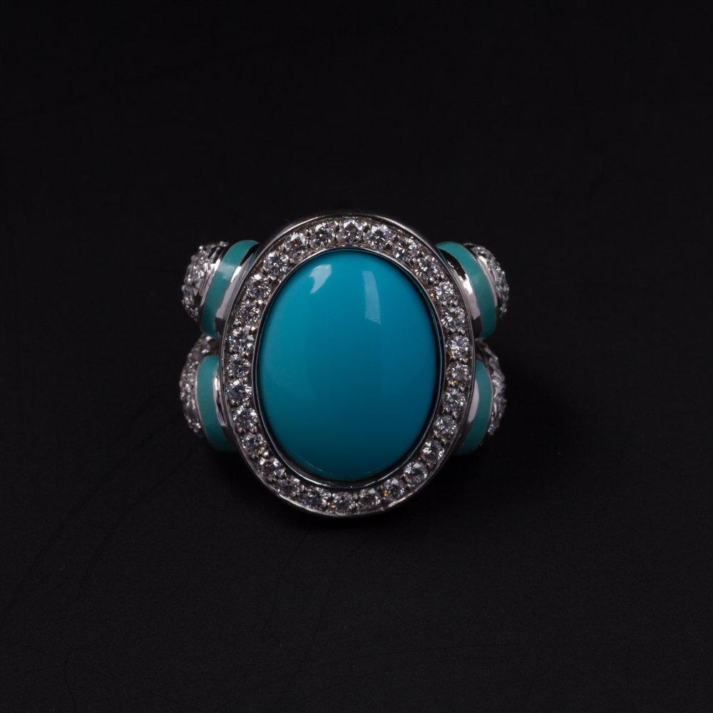 White gold necklace with ring. — image 4
