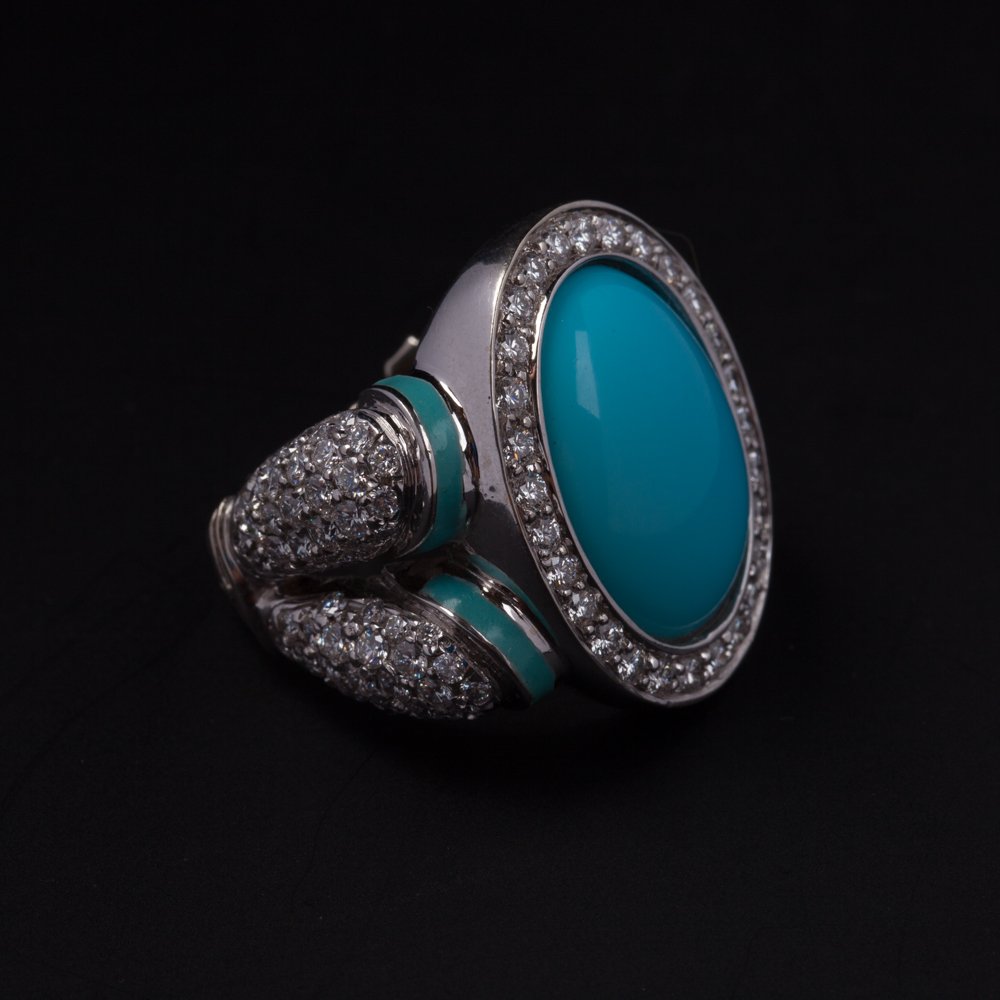 White gold necklace with ring. — image 5