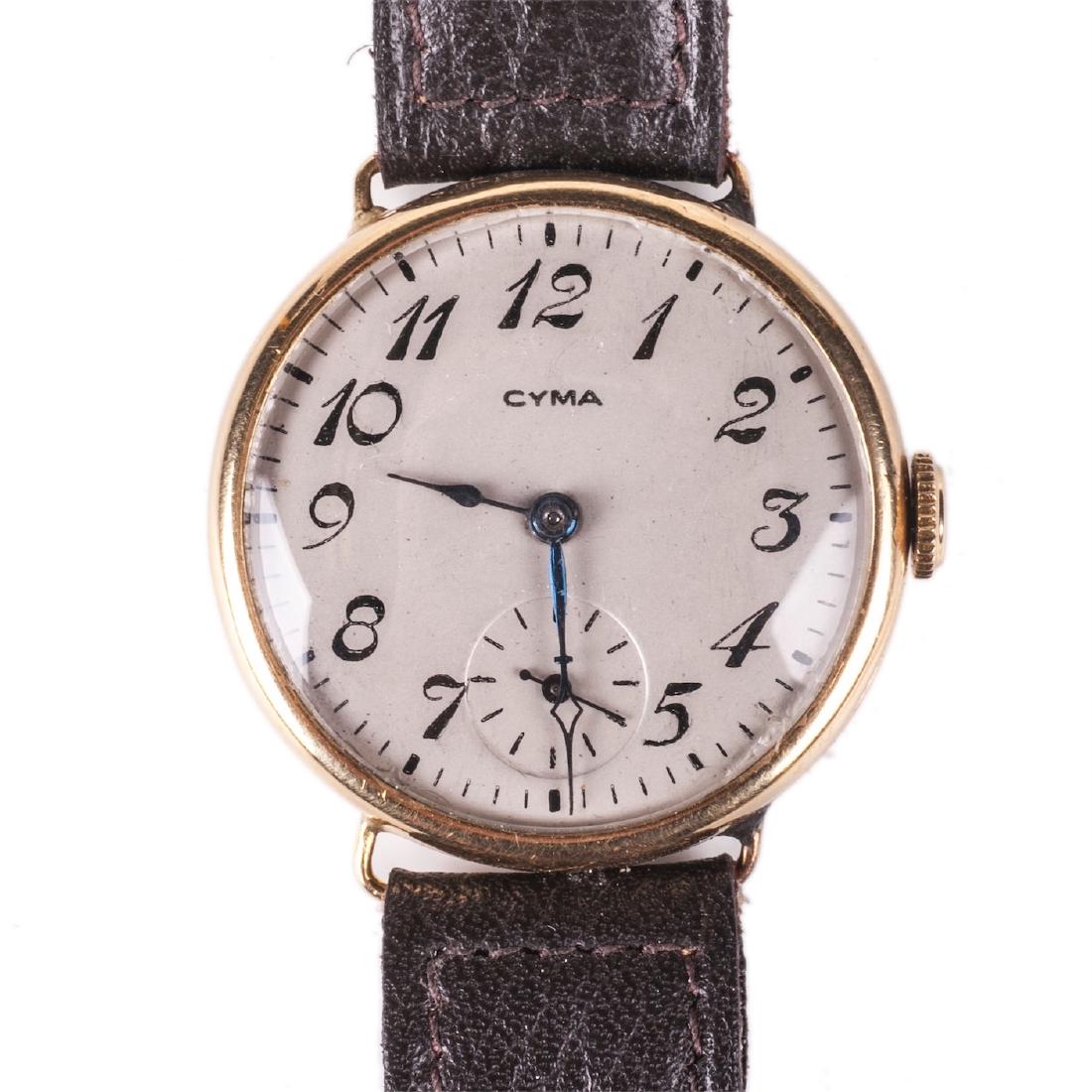 "Cyma" 18K gold men's wristwatch — image 1