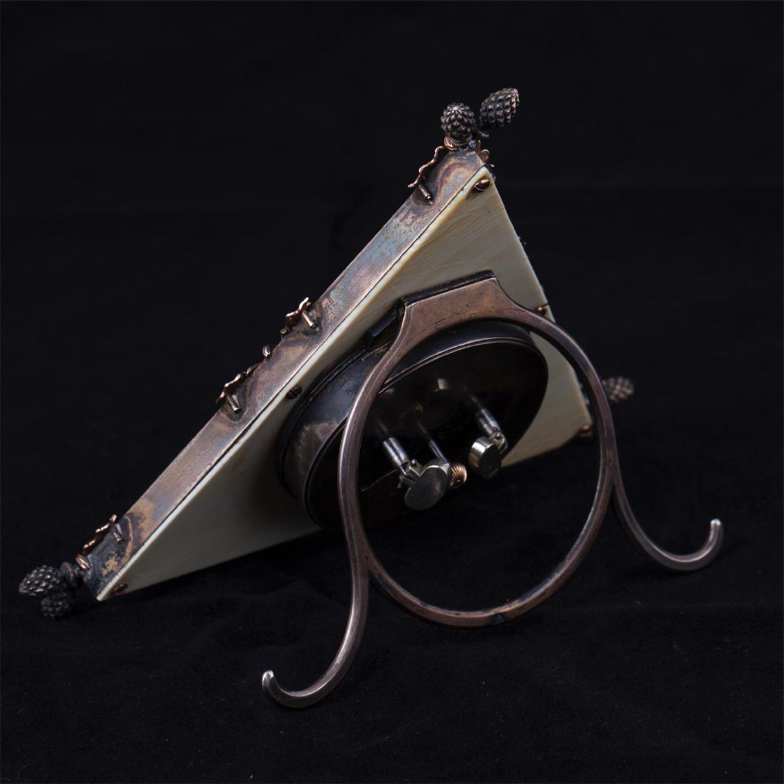 K.Faberge rare silver guilloche enamel desk clock — image 4