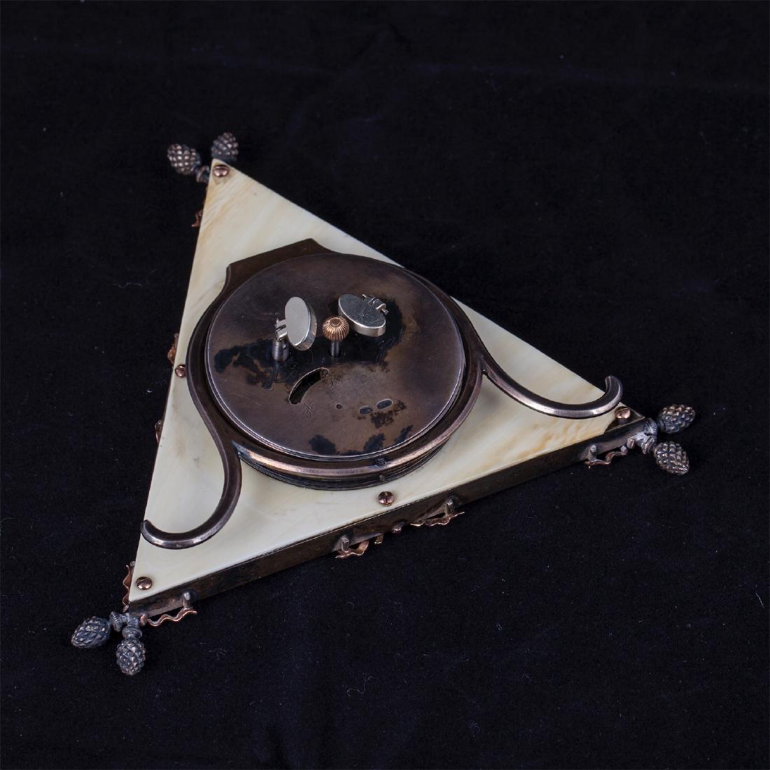 K.Faberge rare silver guilloche enamel desk clock — image 5