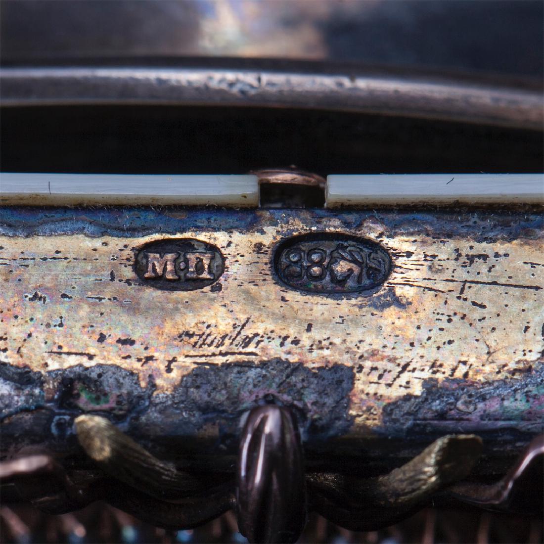 K.Faberge rare silver guilloche enamel desk clock — image 7