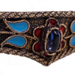 Rare Russian gem-set silver and cloisonne enamel kovsh — image 10