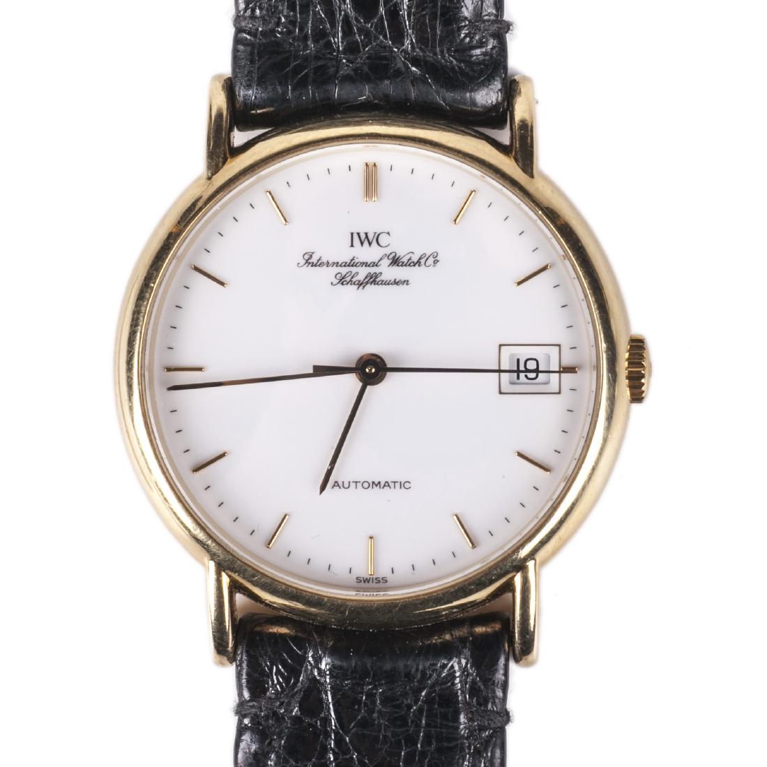"IWC" men's wristwatch with calendar — image 1
