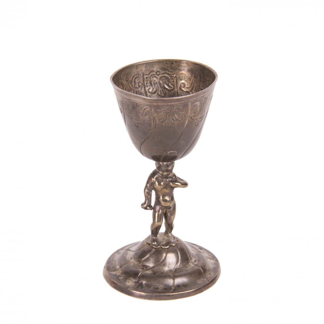 Rare 18th century Estonian engraved silver goblet — image 1