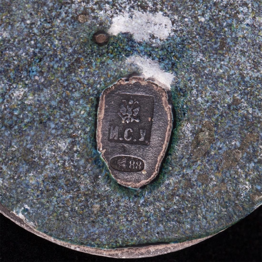 Russian enamel silver plaque. Stroganov School — image 4