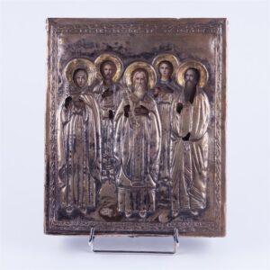 Russian silver icon selected Saints.18 century. — image 1