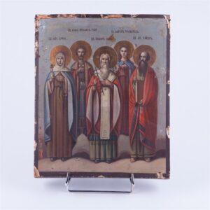 Russian silver icon selected Saints.18 century. — image 2