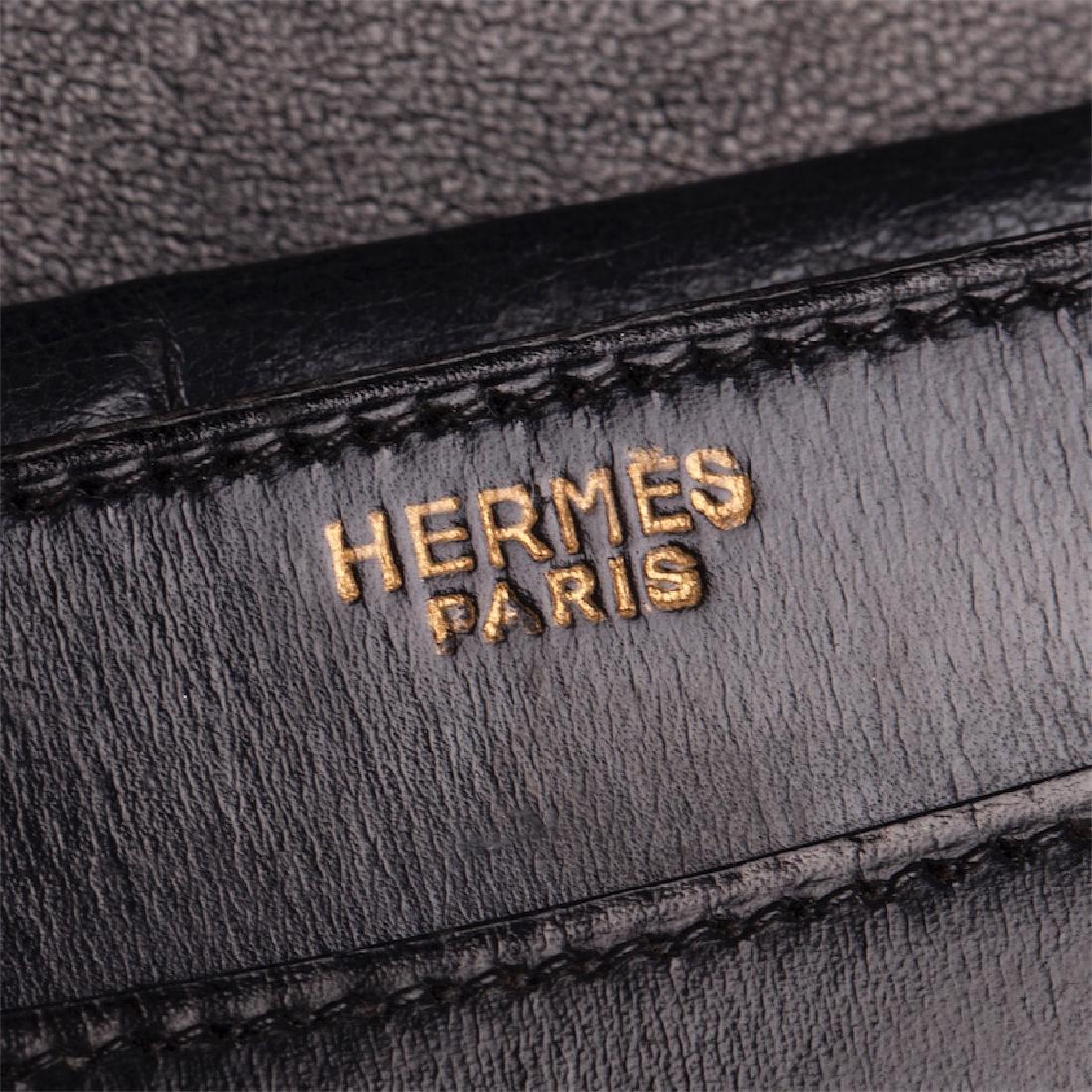 Rare Hermes bag in navy box calf leather from 1958-1960 — image 3