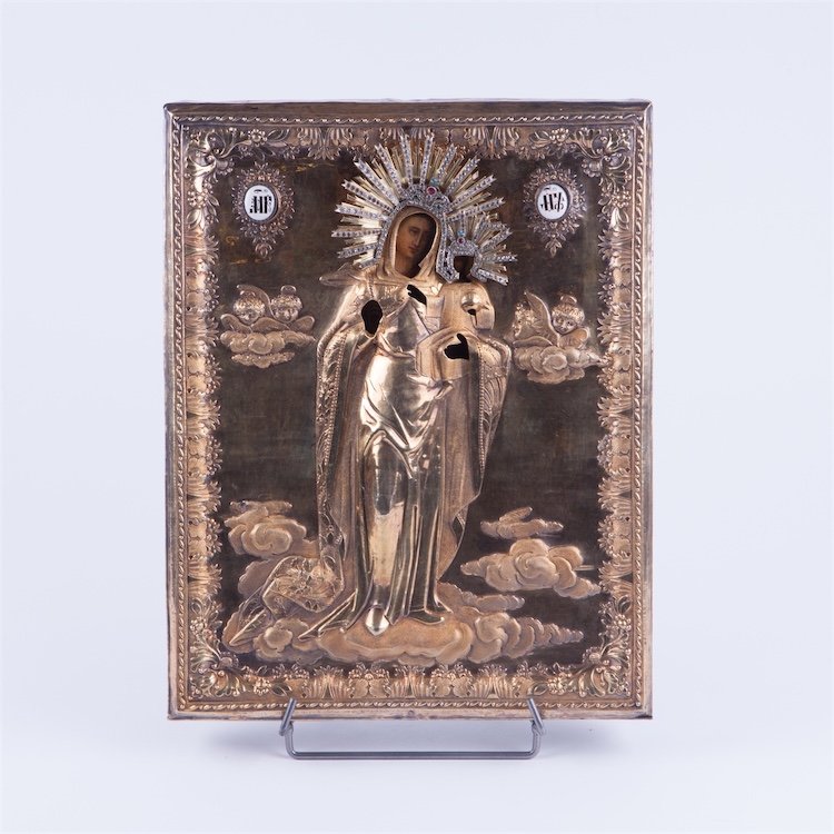 Rare Russian Icon of Mother of God "Blessed Sky" — image 1